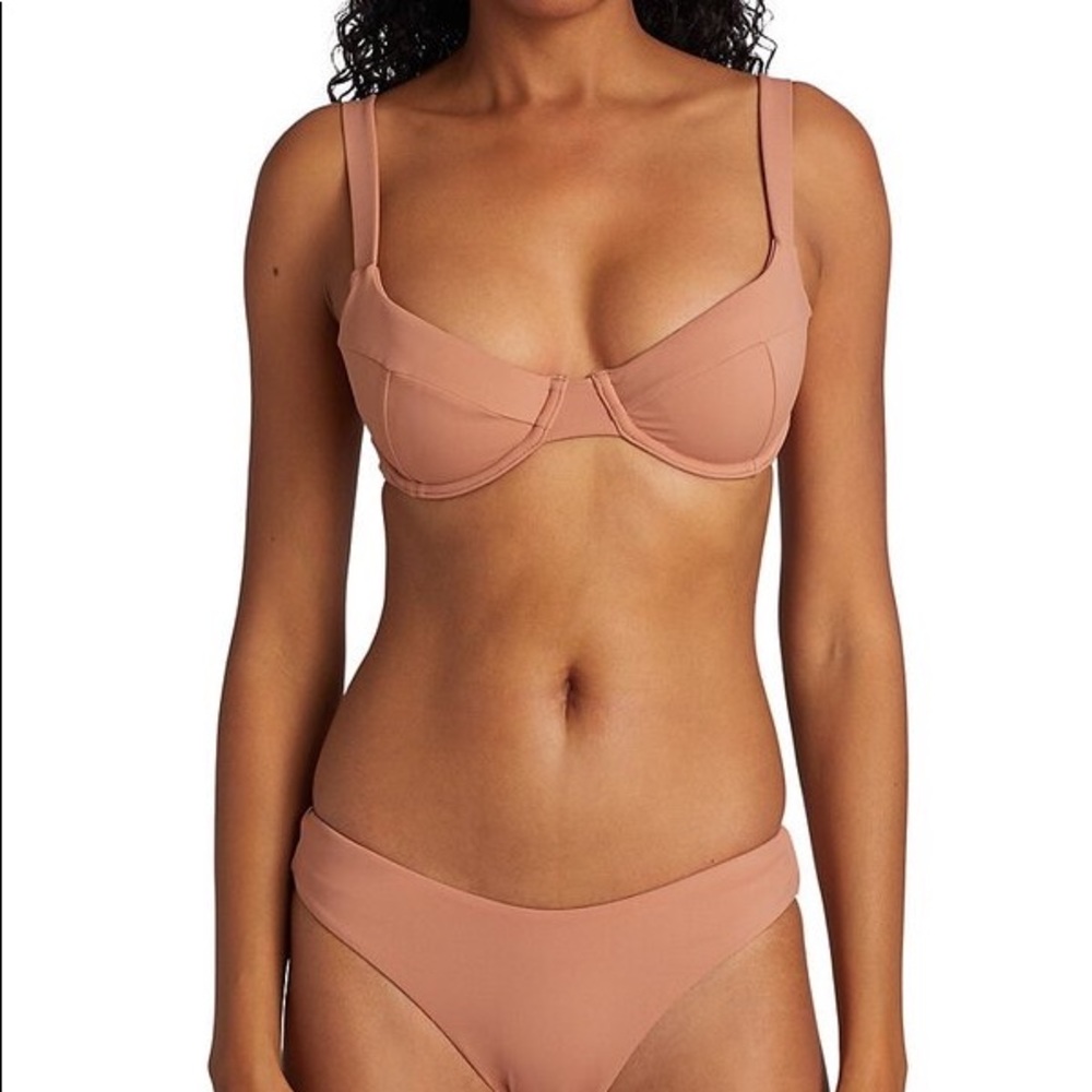 NWT Jonathan Simkhai swimsuit including bustier bikini top and bottoms, XS